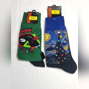 Hot Sox Artists Series 2 Pair Of  Men's Size 10-13‎ Socks